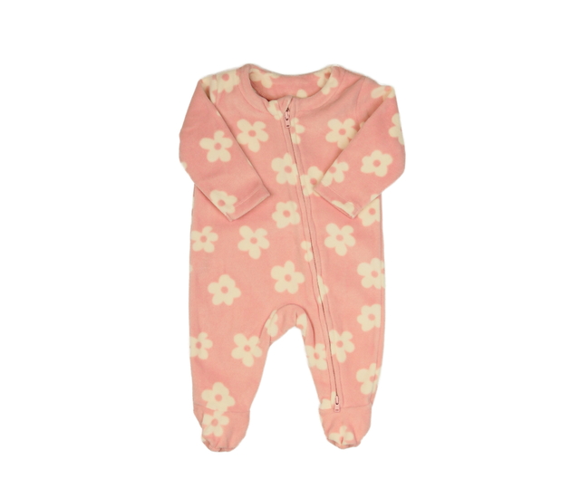 Růžový semišový overal s květinami George