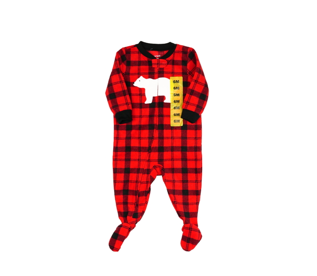 Nový červený semišový overal s medvědem 