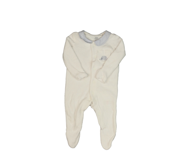 Semišový bílo-modrý overal s límečkem F&F