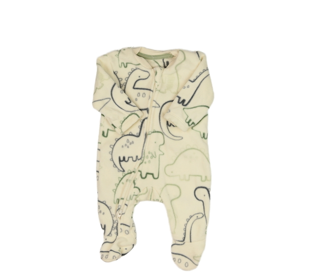 Krémový hebký overal s dinosaury George 