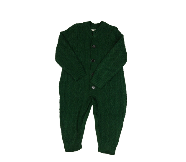 Zelený vzorovaný svetrový overal 