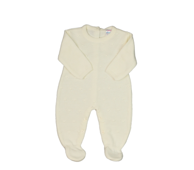 Krémový pletený overal s nopíky