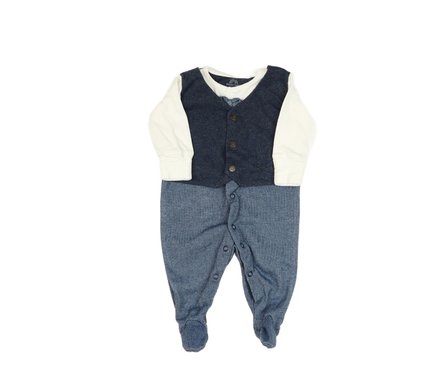 Tmavý společenský overal s bílými rukávy Next