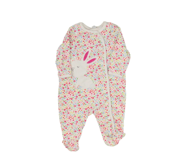 Světlý květinový overal se zajíčkem Bluezoo