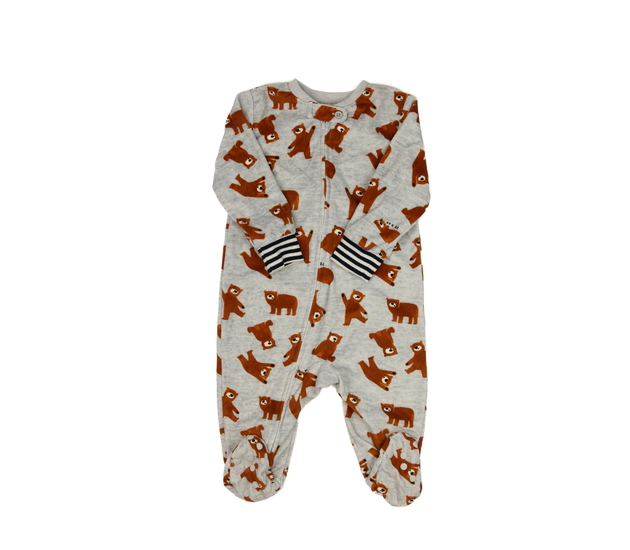 Šedý hebký overal s medvědem Primark 