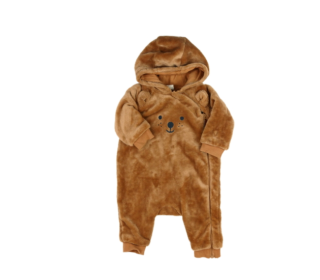 Hnědý huňatý overal H&M