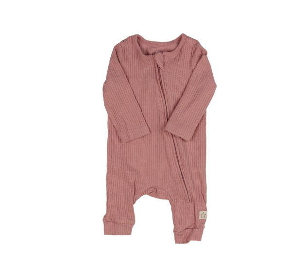 Růžový žebrovaný overal F&F
