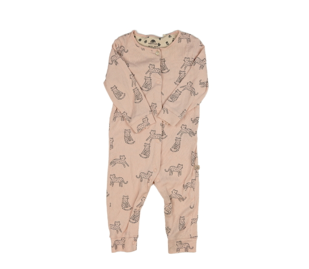 Růžový žebrovaný overal se zvířátky Next