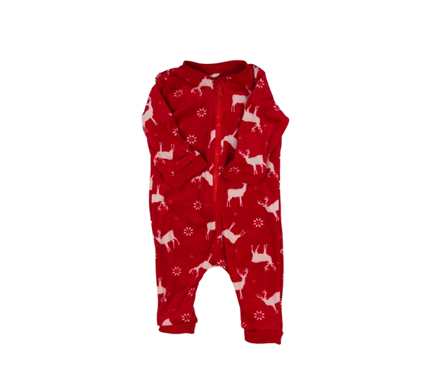 Červený hebký overal s jelenem M&Co