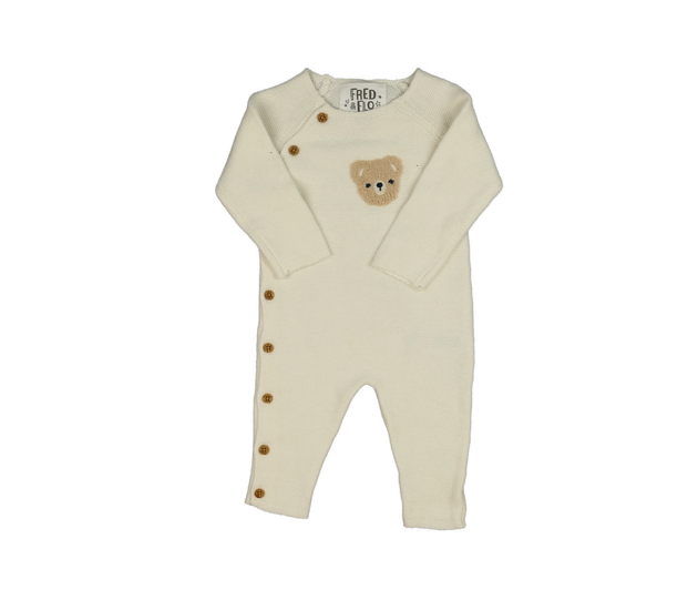 Krémový overal s medvědem F&F