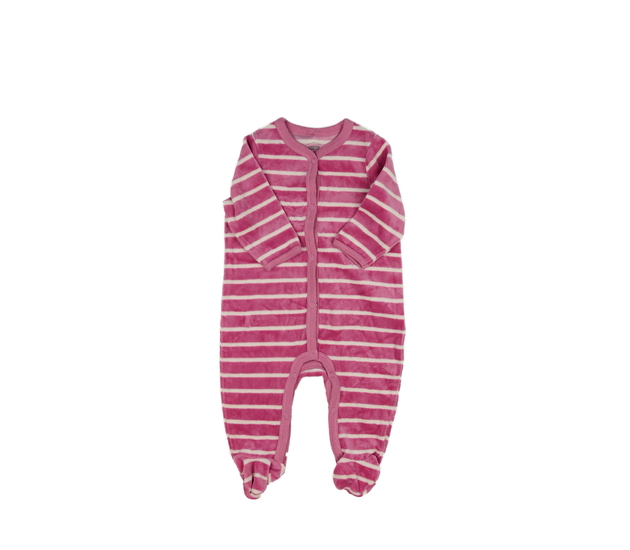 Růžový pruhovaný overal 
