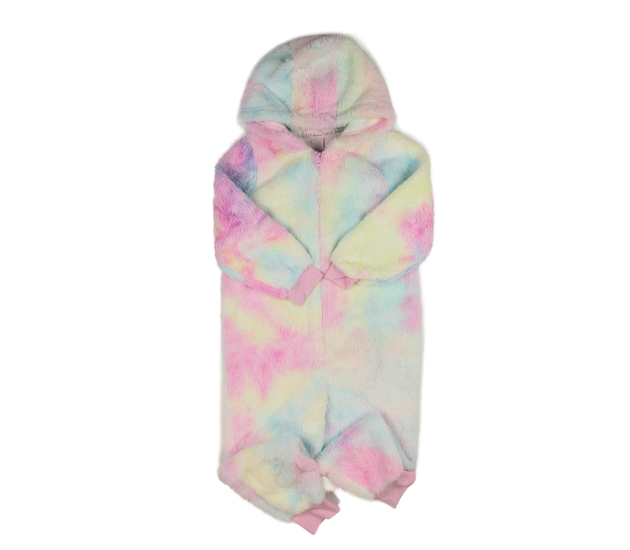 Barevně batikovaný chlupatý volnočasový overal Tu 