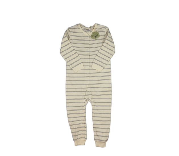 Nový krémový overal s šedými pruhy 