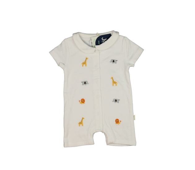 Nový bílý overal s límečkem a zvířátky Jojo Maman 