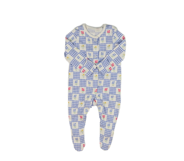 Kostkovaný overal s květinami George