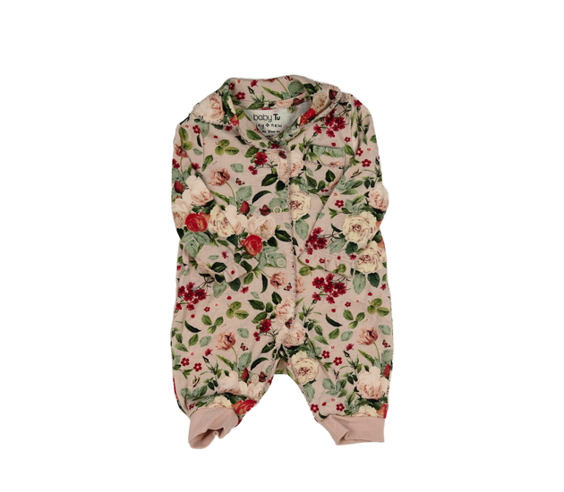 Růžový květinový overal s límečkem Tu 