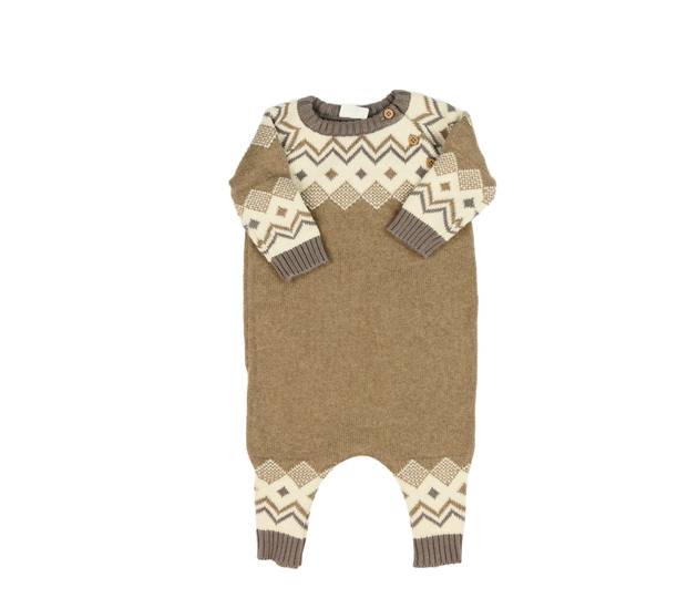 Hnědý vzorovaný svetrový overal Next