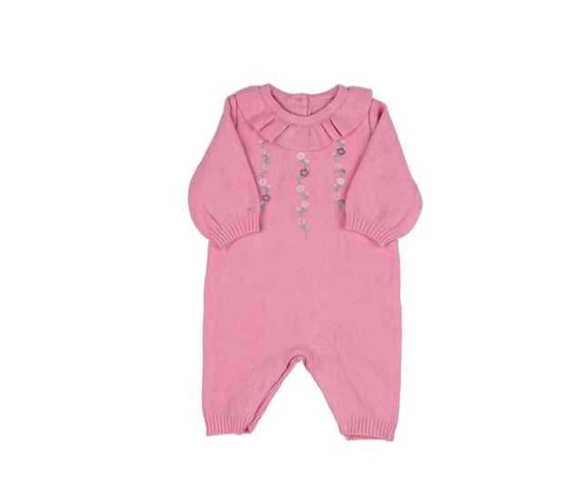 Růžový svetrový overal s květinami Nutmeg