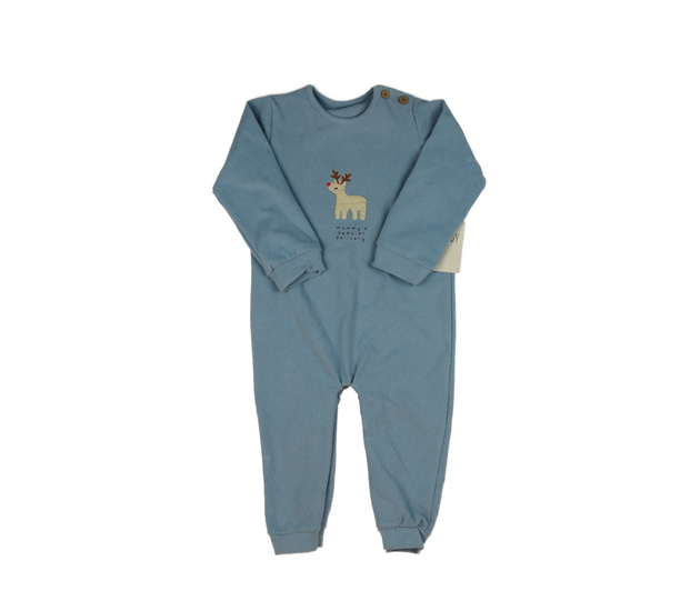 Nový modrý teplejší overal se sobem George