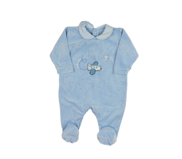 Modrý teplejší overal s letadlem M&S