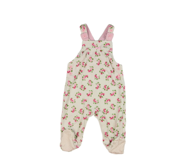 Bílý overal s růžovými květinami Tu 