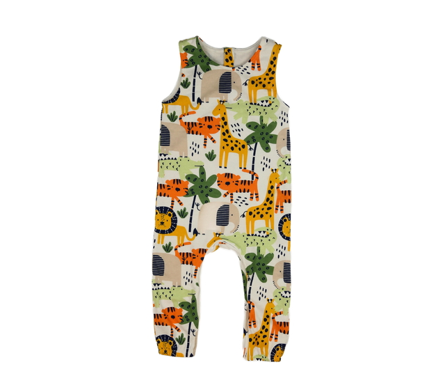 Světlý overal se zvířátky safari 