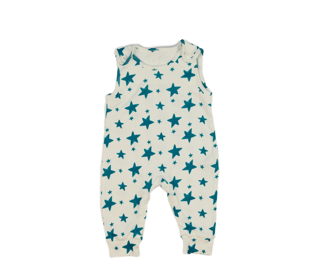 Bílý overal se zelenými hvězdami 