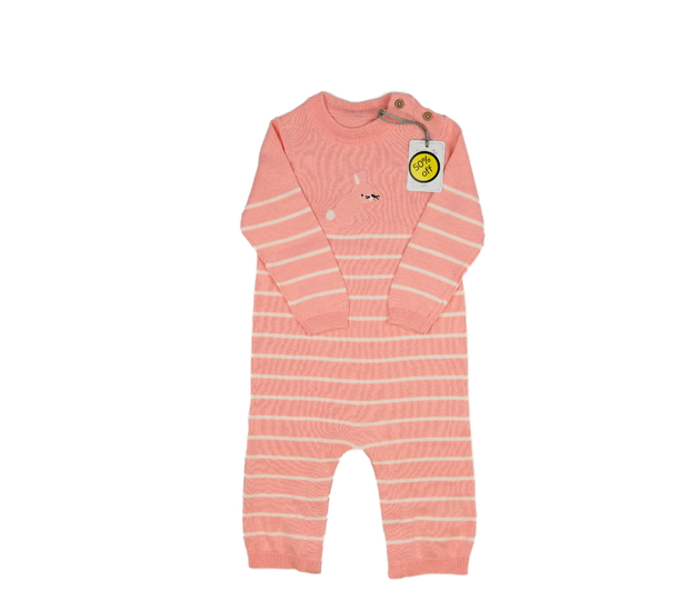 Nový růžový pletený overal se zajíčkem Tu 