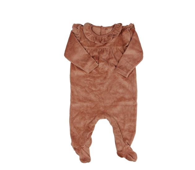 Růžový semišový overal s límečkem Next