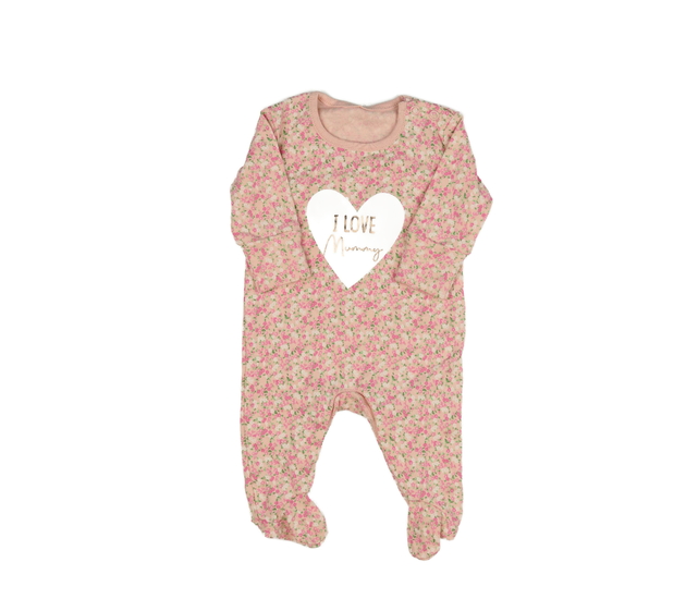 Růžový květinový overal do 2,7 kg