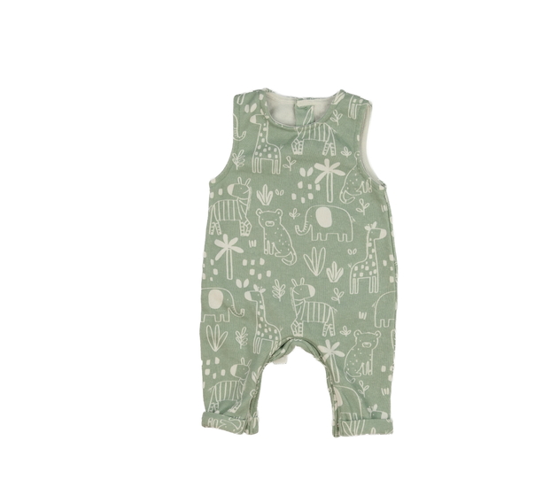 Zelený overal se zvířátky 