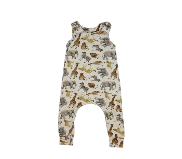 Bílý overal se zvířátky 