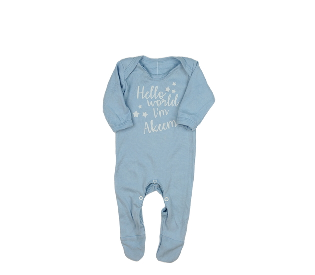 Modrý overal s nápisy 