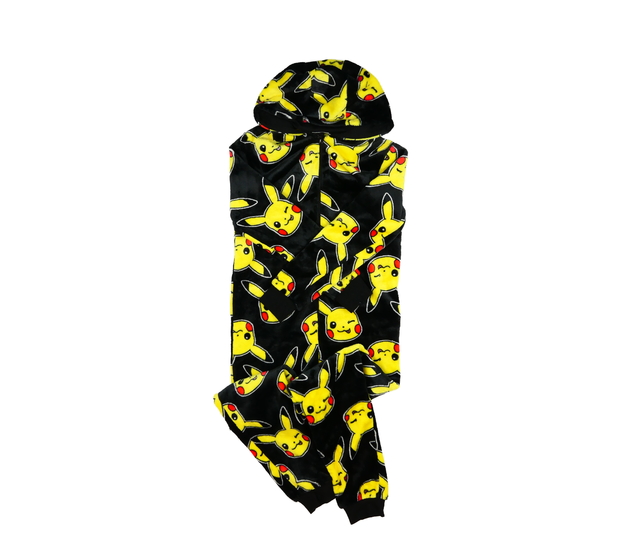 Černý volnočasový teplý overal Pokémon