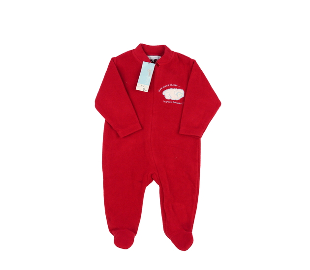 Nový červený fleecový overal s ovečkou 