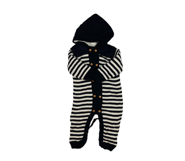 Pruhovaný zimní overal s vnitřním chlupem 