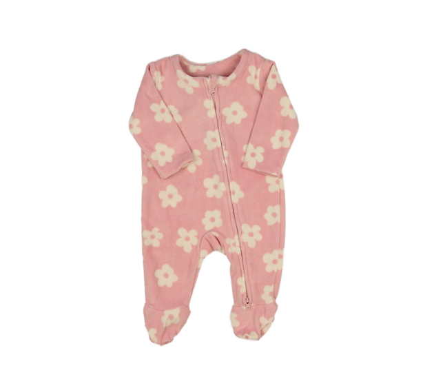 Růžový teplý květinový overal George