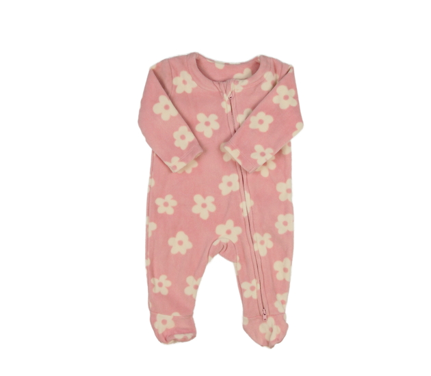 Růžový teplý květinový overal George