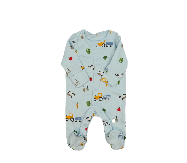 Modrý overal s motivem farmy 