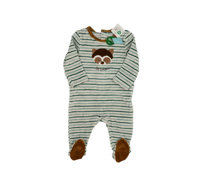 Nový pruhovaný teplejší overal se zvířátkem 