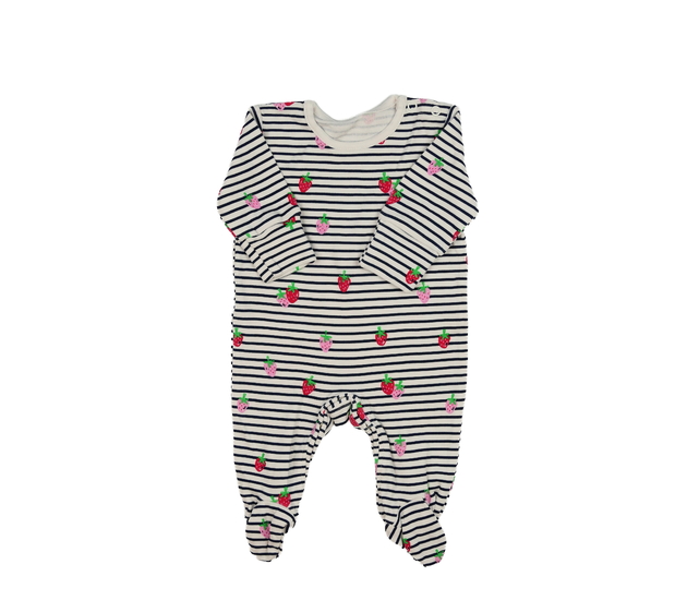 Bílý overal s jahodami 