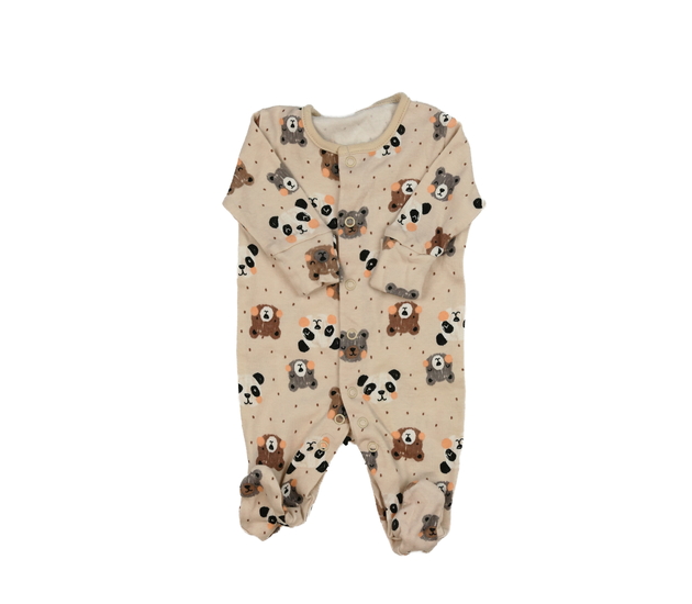 Hnědý overal se zvířátky 