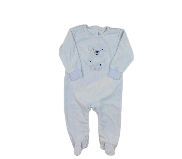 Modrý teplejší overal s medvědem 