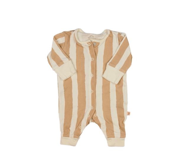 Bílo-hnědý pruhovaný overal Next