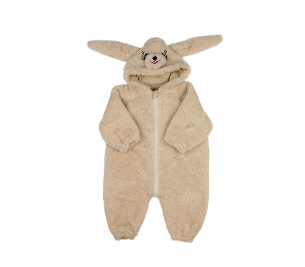 Hnědý chlupatý overal zajíček 