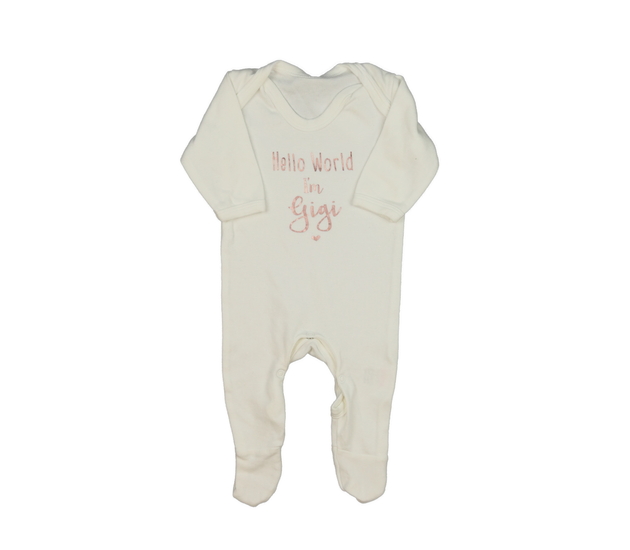 Krémový overal s nápisem