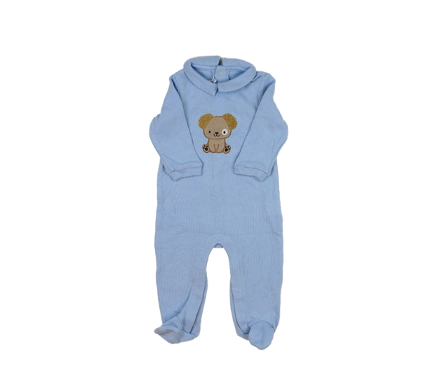 Modrý overal s medvědem 