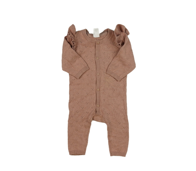 Růžový pletený overal s volánky H&M