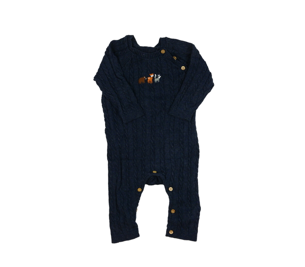 Tmavě modrý pletený overal se zvířátky M&S