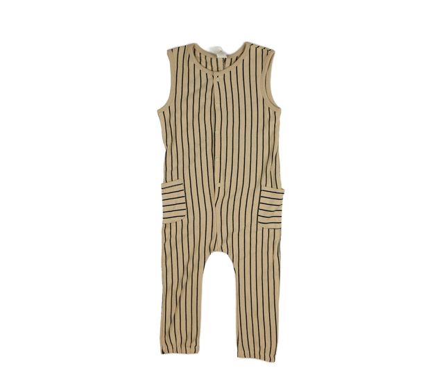 Hnědý pruhovaný overal H&M